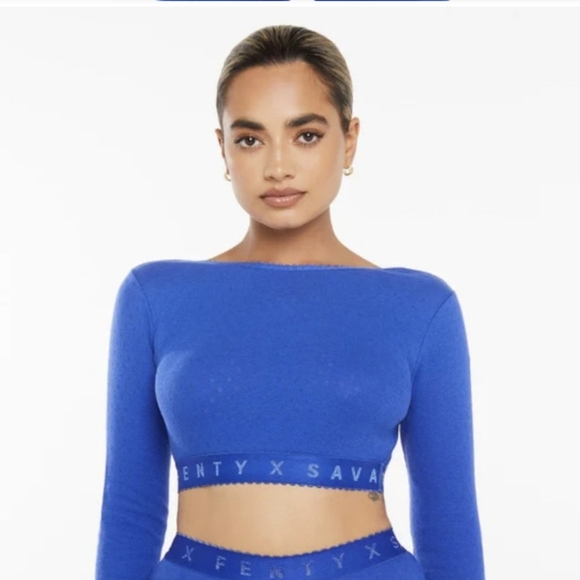 NWT Savage X Fenty jersey pajamas set, blue sz small & x-small - Picture 4 of 5